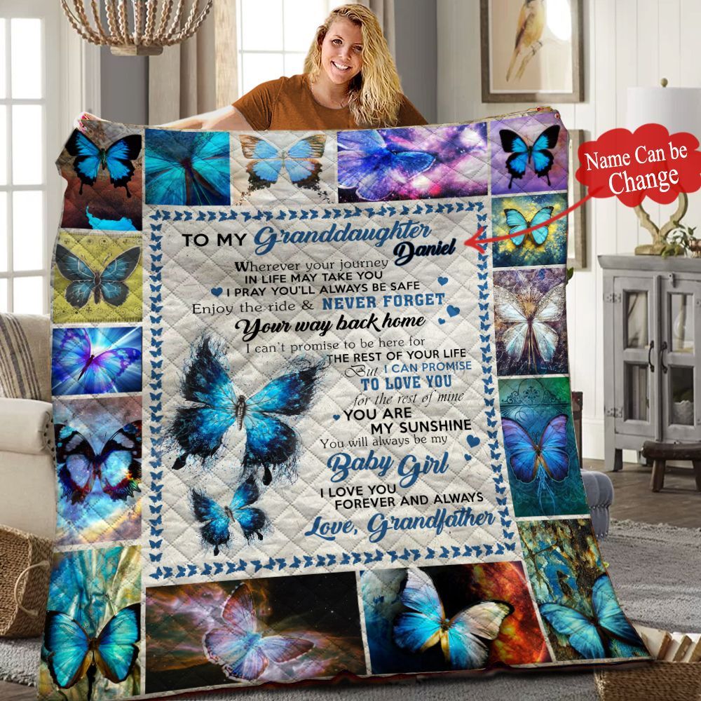 Butterfly Personalized Quilt Blanket HHH010601NH