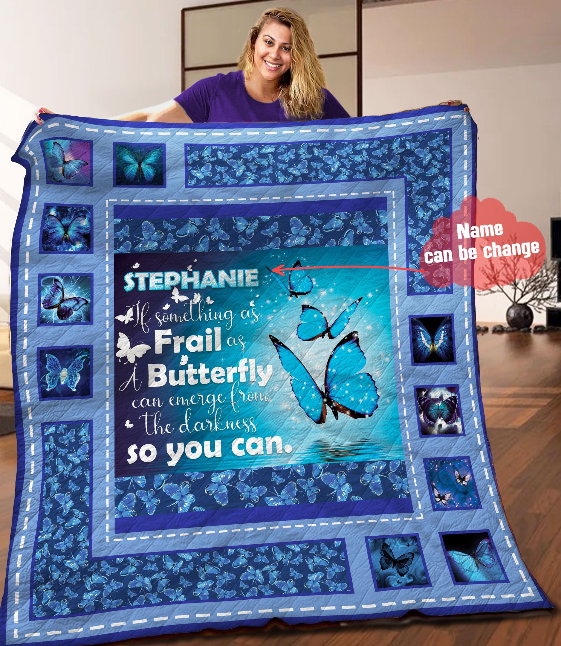 Butterfly Personalized Quilt Blanket HHH160602NA