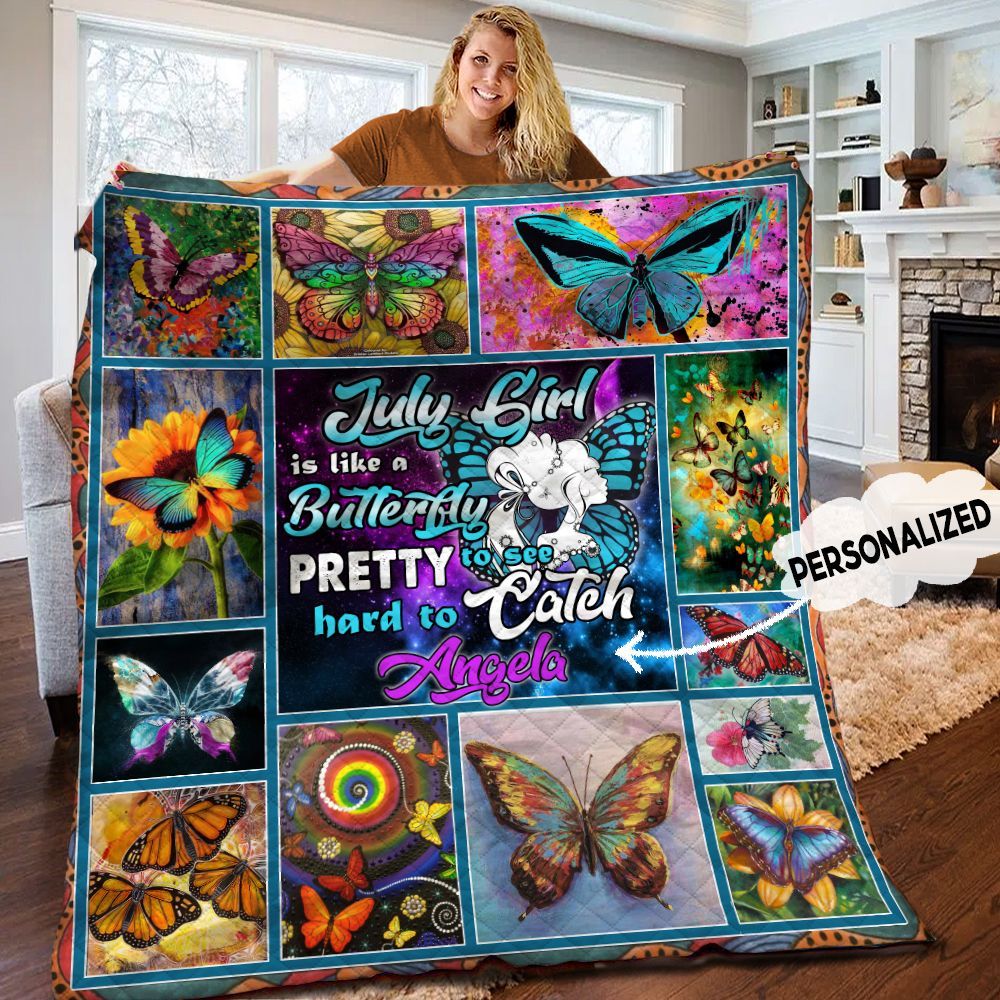 Butterfly Personalized Quilt Blanket HHH300535TN
