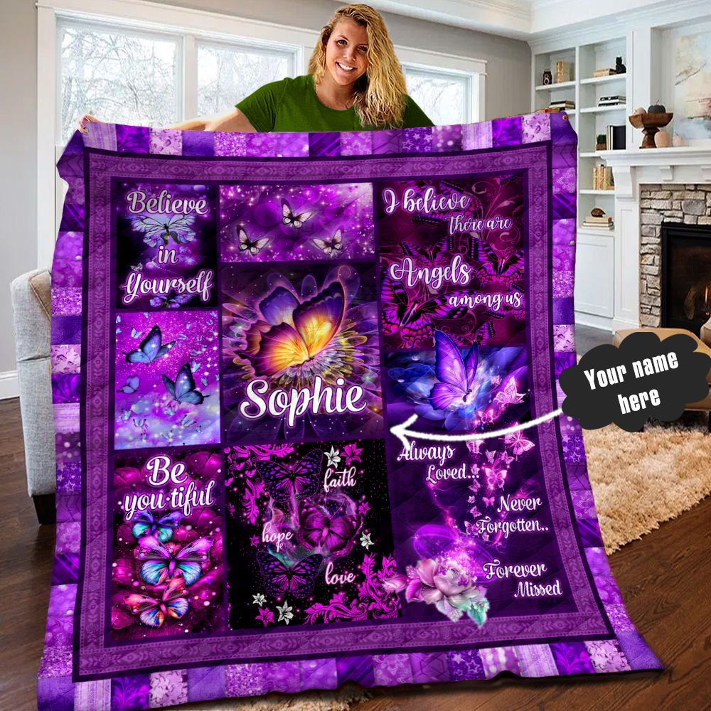 Butterfly Personalized Quilt Blanket LML010601DT