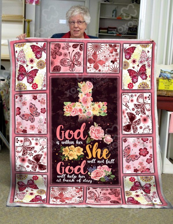 Butterfly Pink Sherpa Fleece Blanket