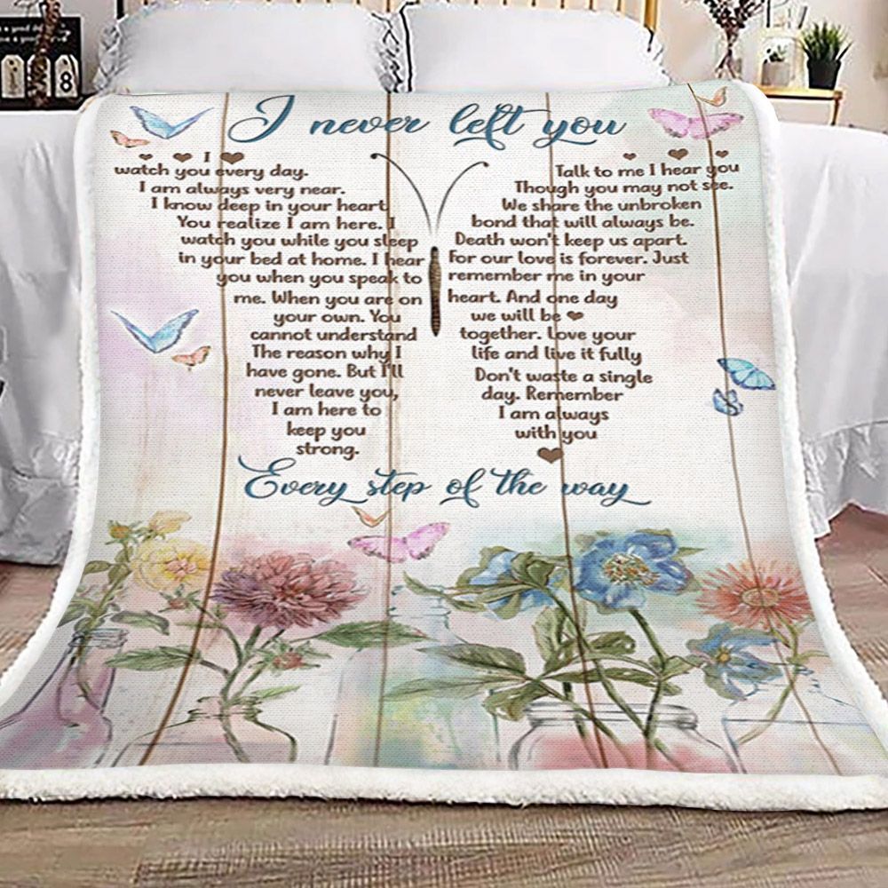 Butterfly Poem Sherpa Fleece Blanket