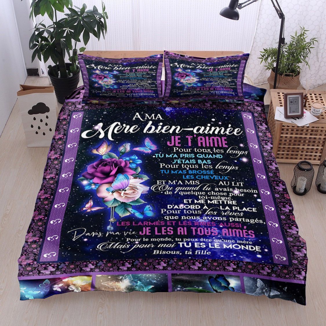 Butterfly Rose A Ma Mare Bien Aimae Bedding Set