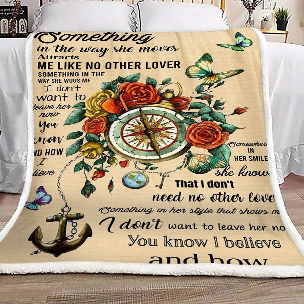 Butterfly Rose Flower Sherpa Fleece Blanket