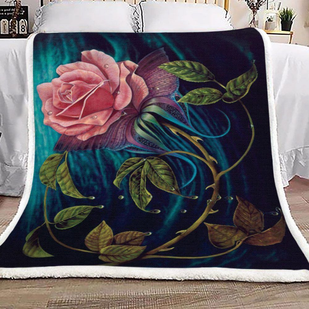 Butterfly Rose Sherpa Fleece