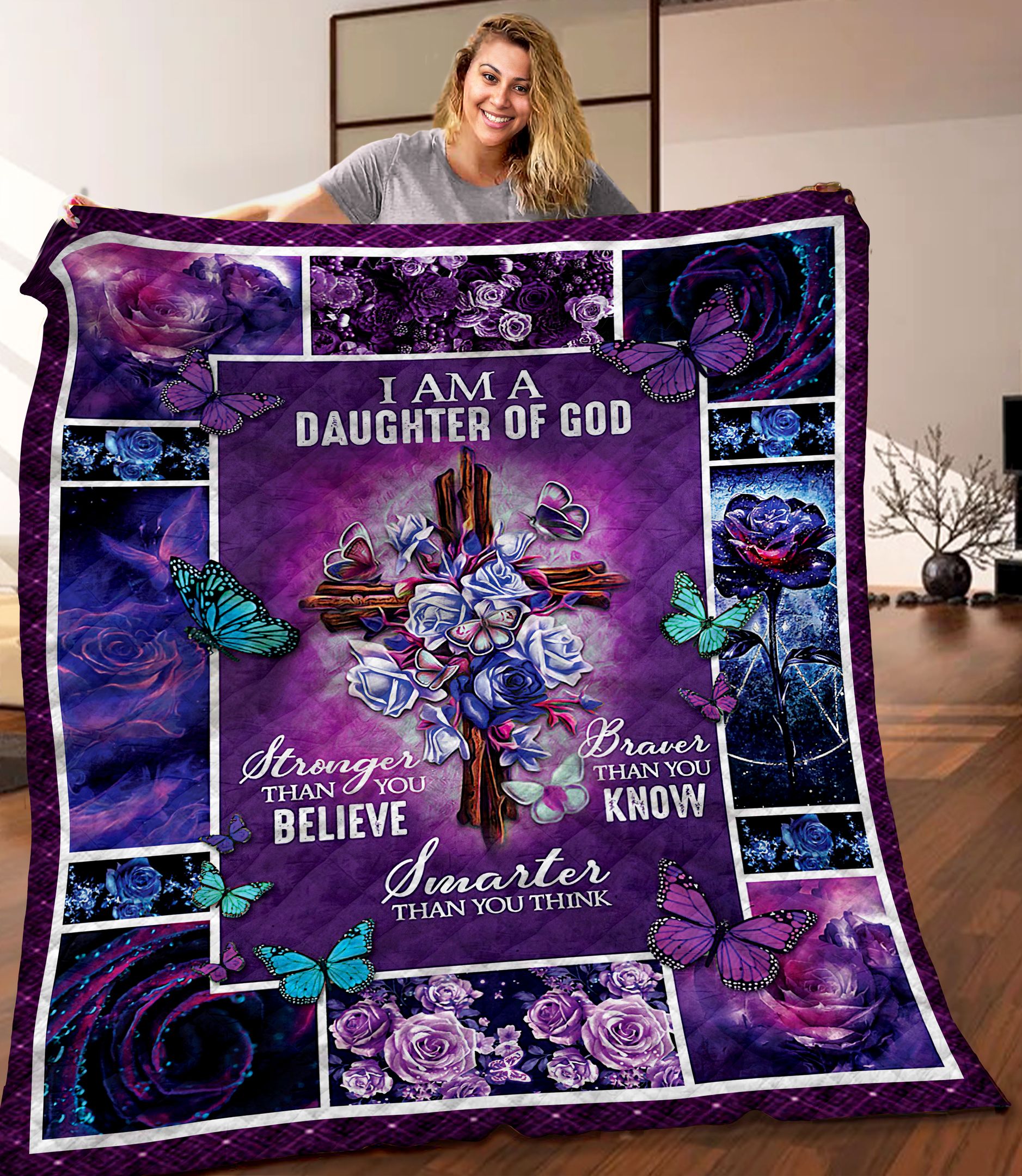 Butterfly Rose I Am A Daughter DTH241016HD Quilt Blanket