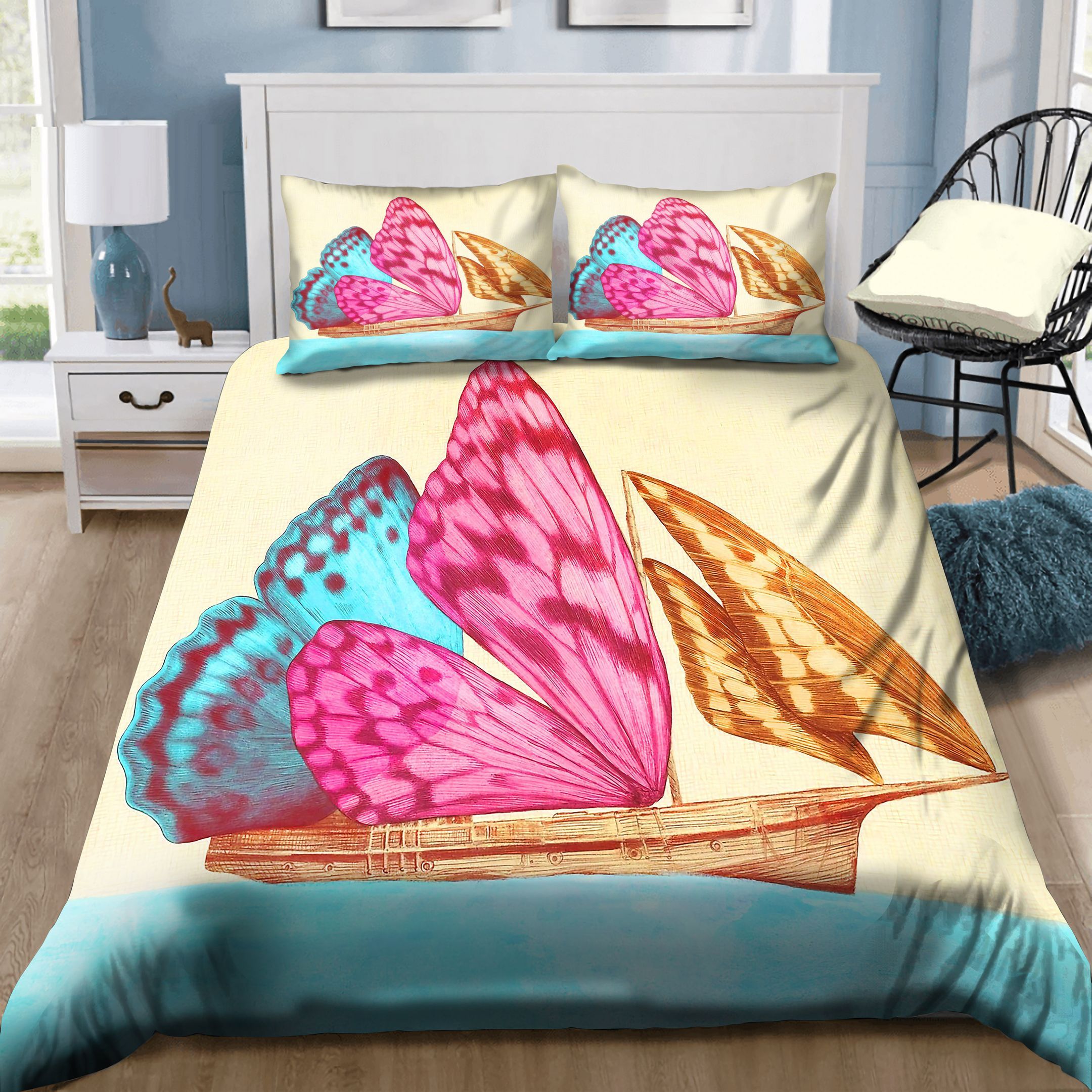 Butterfly Ship Bedding Set