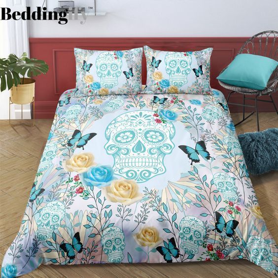 Butterfly Skull Bedding Set