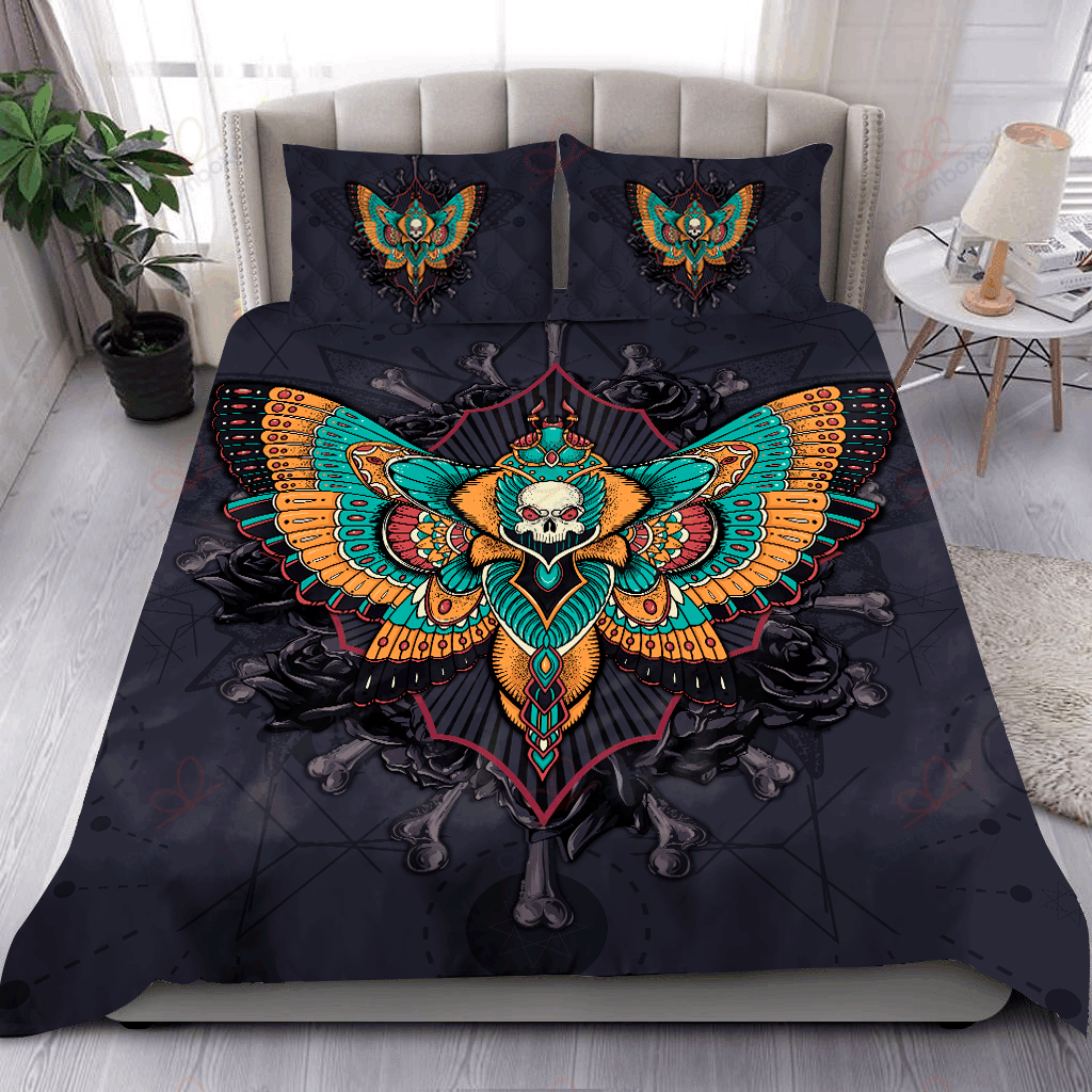 Butterfly Skull Printed Bedding Set