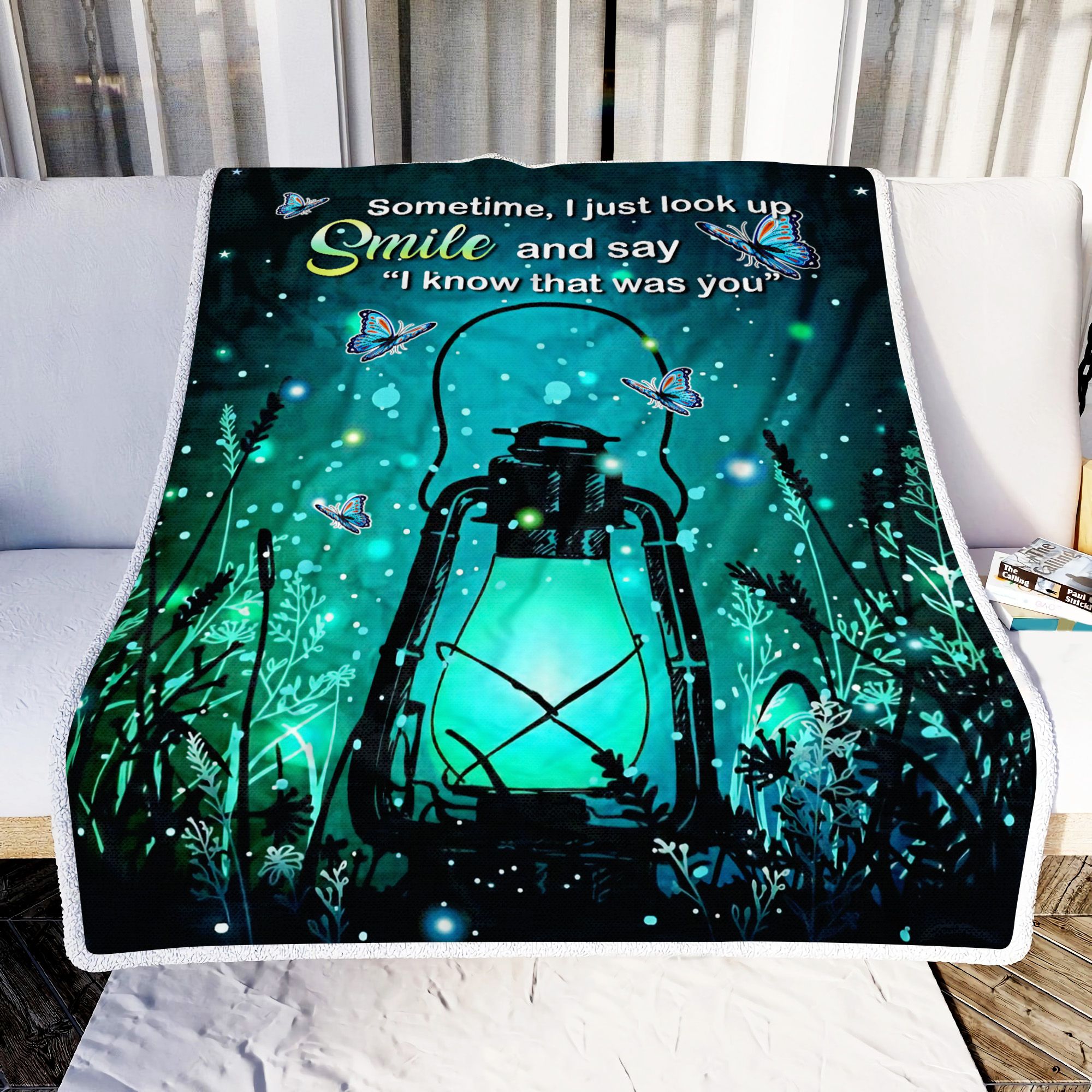 Butterfly Sometime I Just Look Up Fleece Blanket