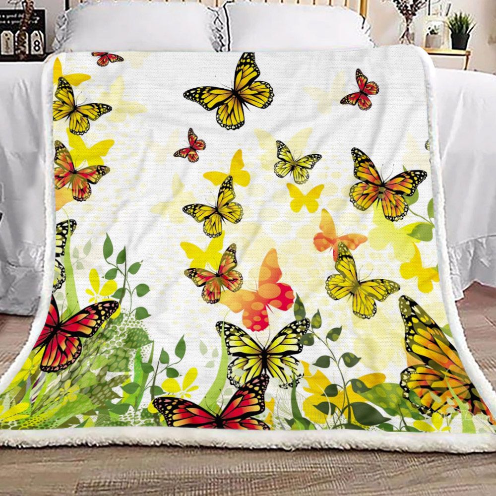 Butterfly Spring Fleece Blanket
