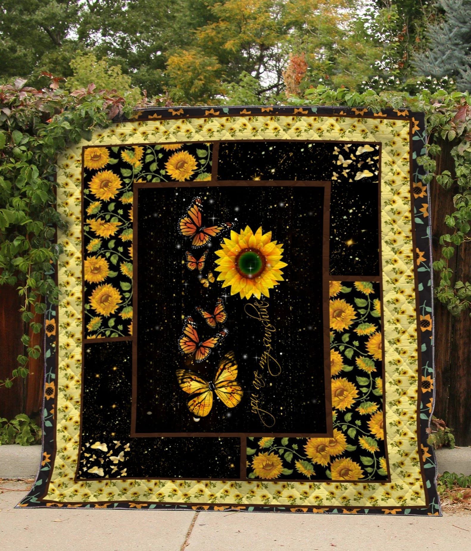 Butterfly Sunflower And Butterfly GS-CL-DT0207 Quilt Blanket