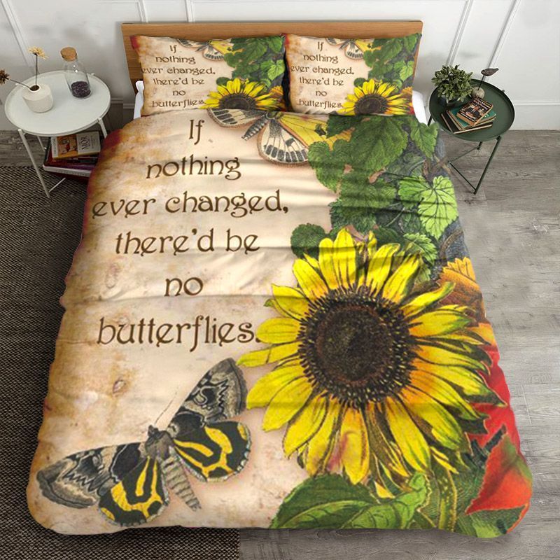 Butterfly Sunflower Bedding Set