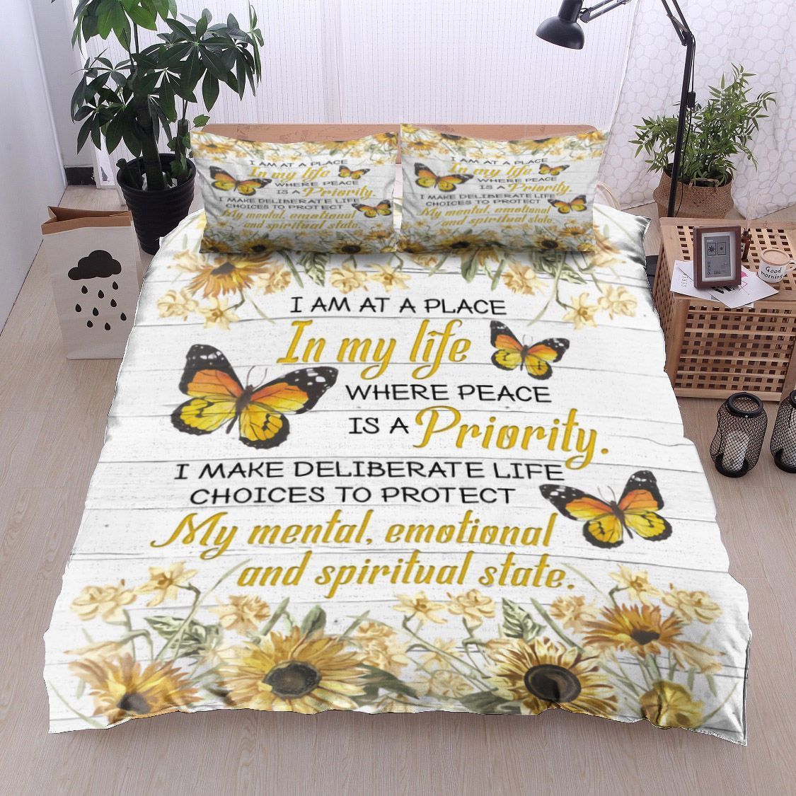 Butterfly Sunflower Bedding Set