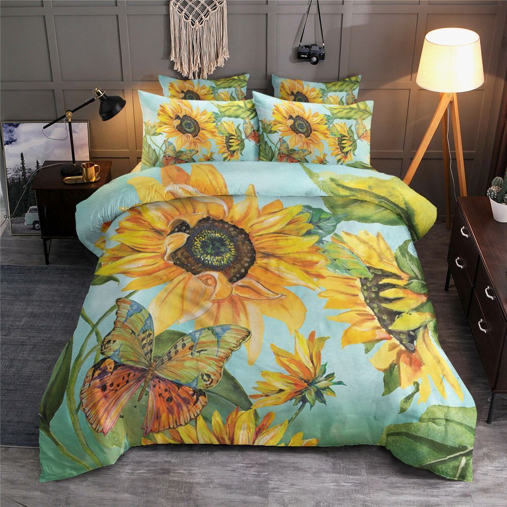 Butterfly Sunflower Bedding Set