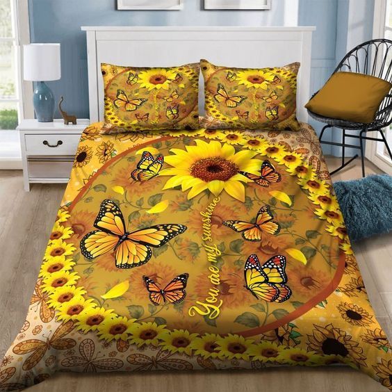 Butterfly Sunflower Bedding Set