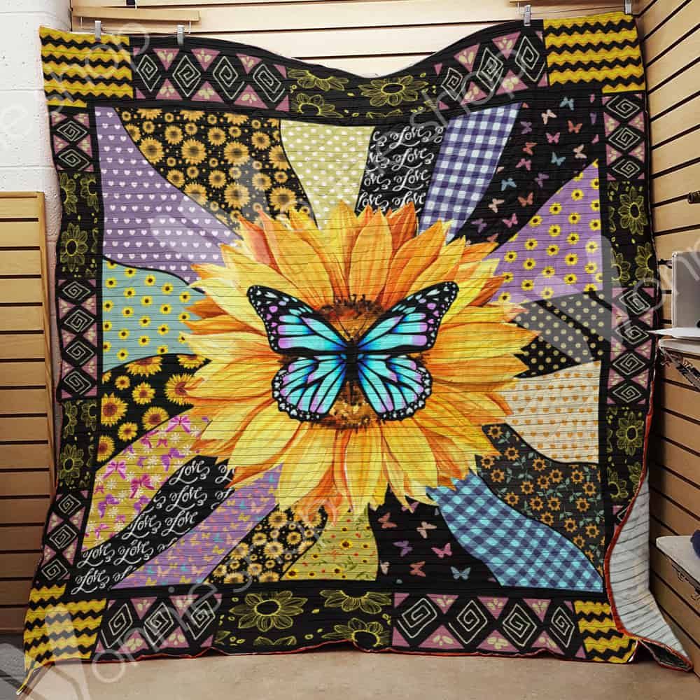 Butterfly Sunflower Quilt Blanket DHC06021247TD