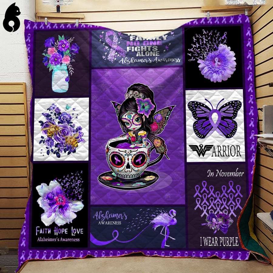 Butterfly Tea Cup Girl Alzheimer Awareness Quilt Blanket Dhc191205Vt