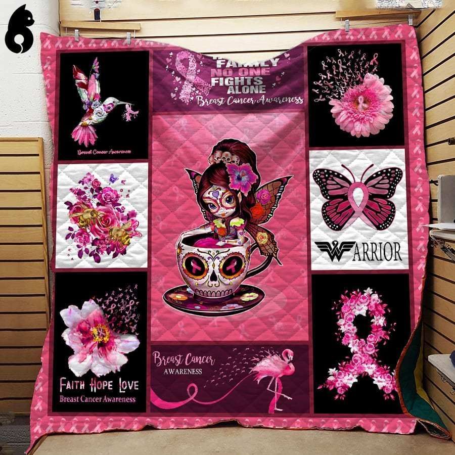 Butterfly Tea Cup Girl Breast Cancer Awareness GS-CL-DT2706 Quilt Blanket