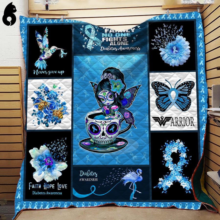 Butterfly Tea Cup Girl Diabetes Awareness Quilt Blanket Dhc191203Vt