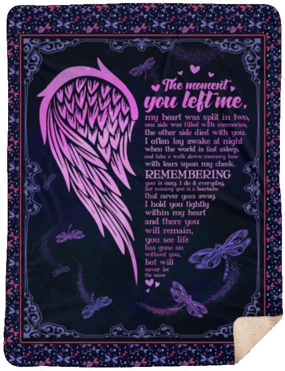 Butterfly The Moment You Left Me Sherpa Fleece Blanket