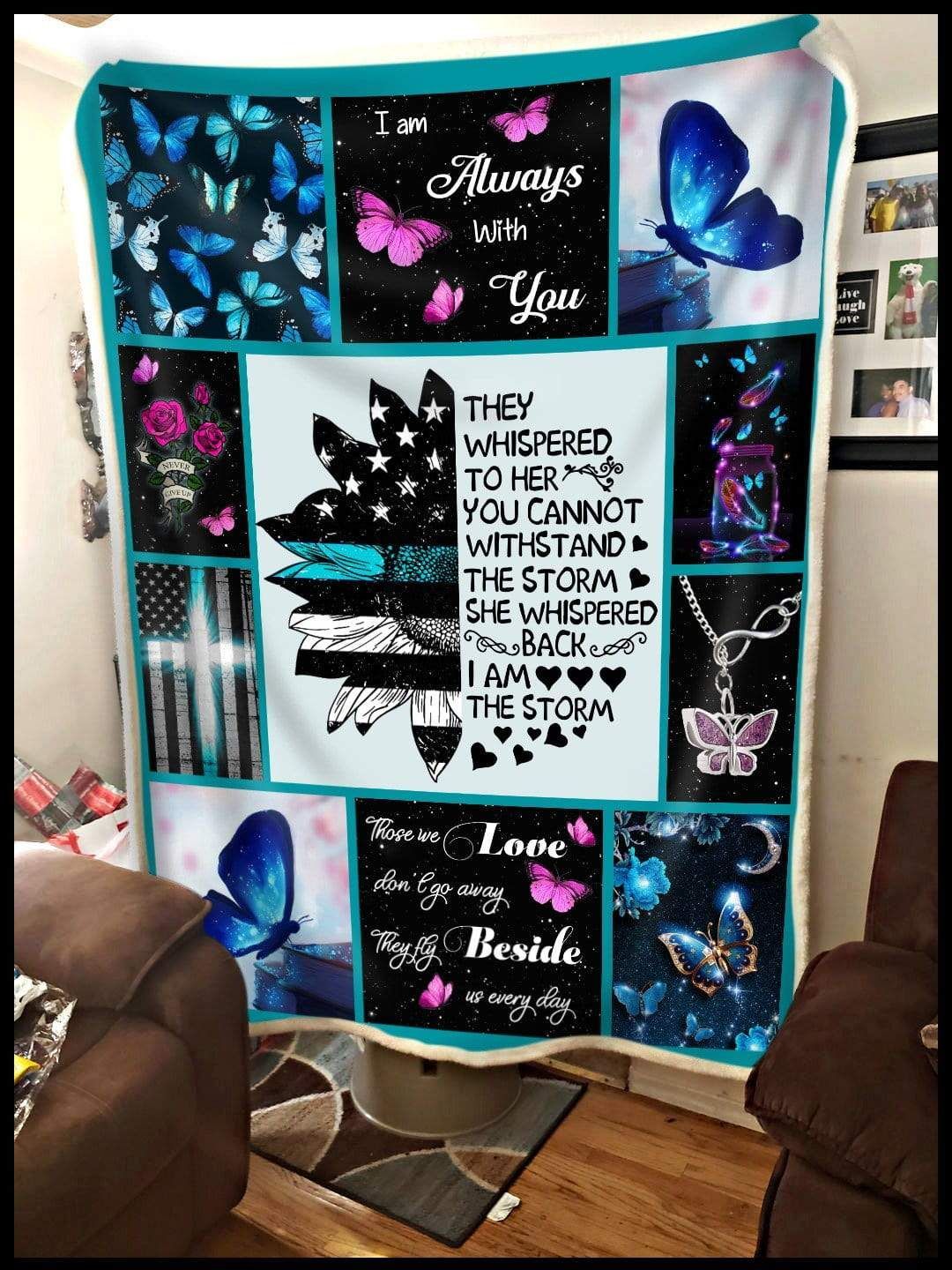 Butterfly They Whisper Sherpa Fleece Blanket