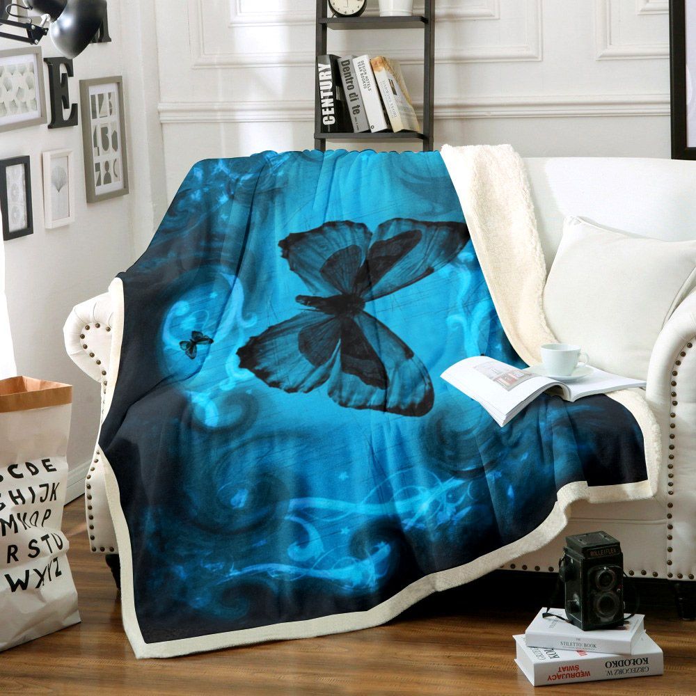 Butterfly Sherpa Fleece Blanket