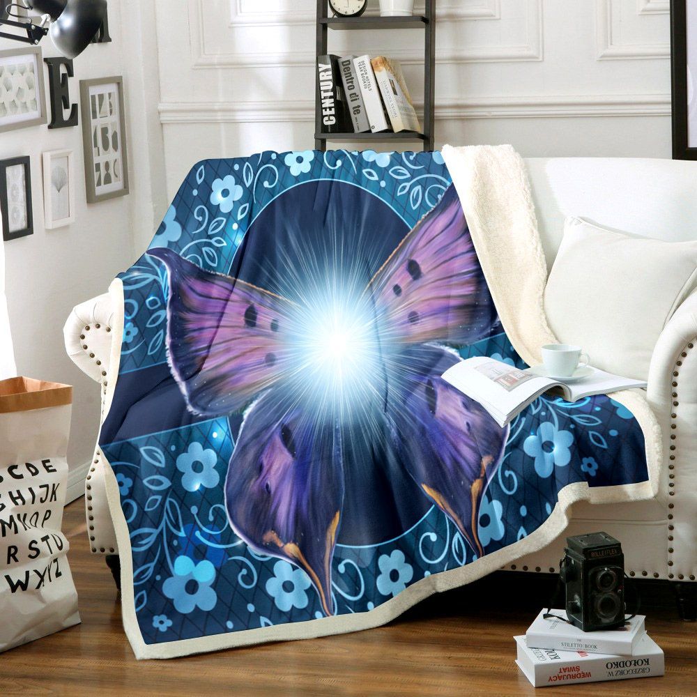 Butterfly Sherpa Fleece Blanket