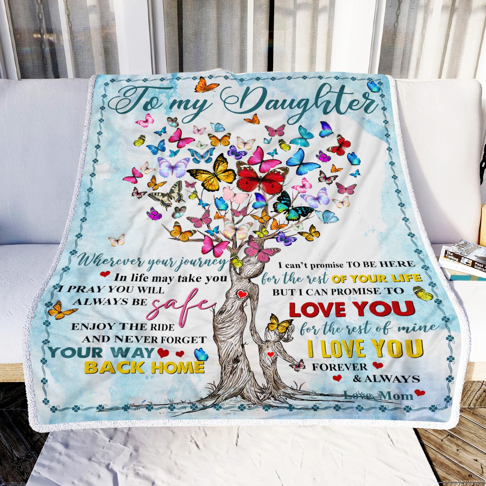Butterfly To My Daughter Fleece Blanket
