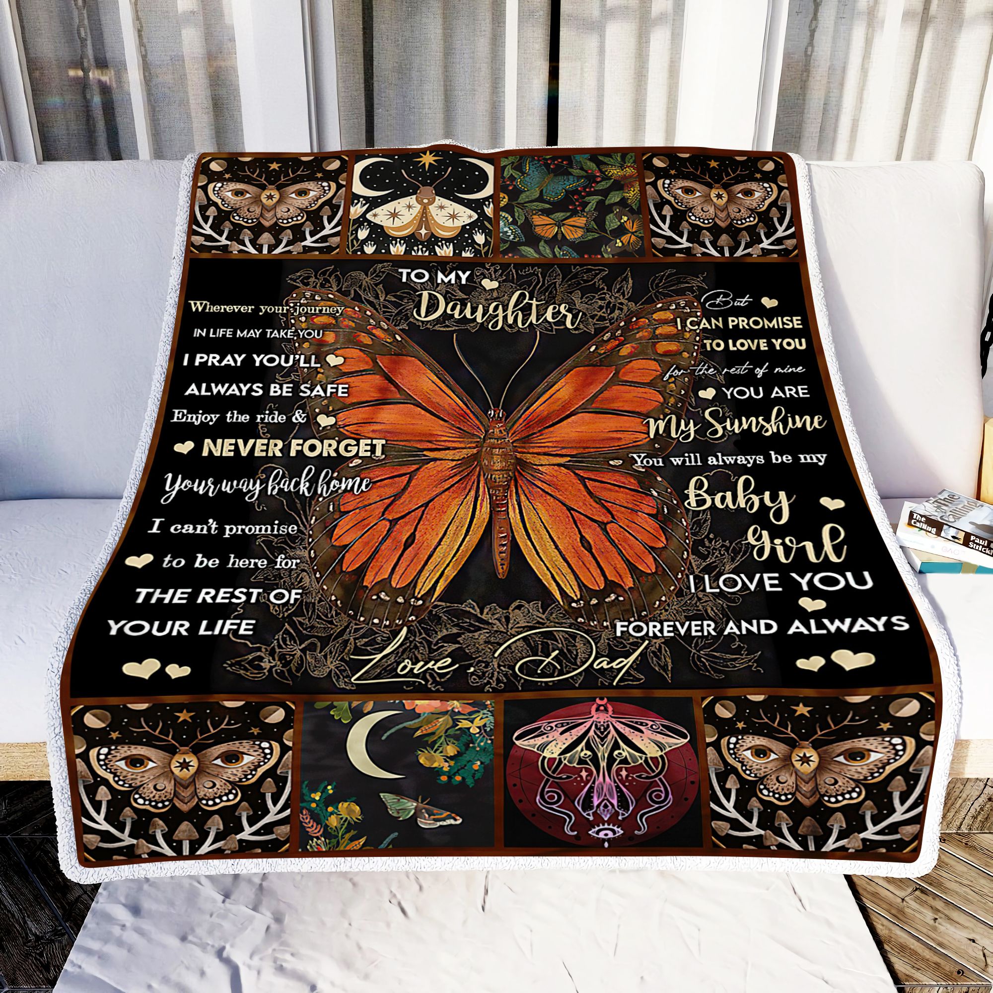Butterfly To My Daughter Fleece Blanket