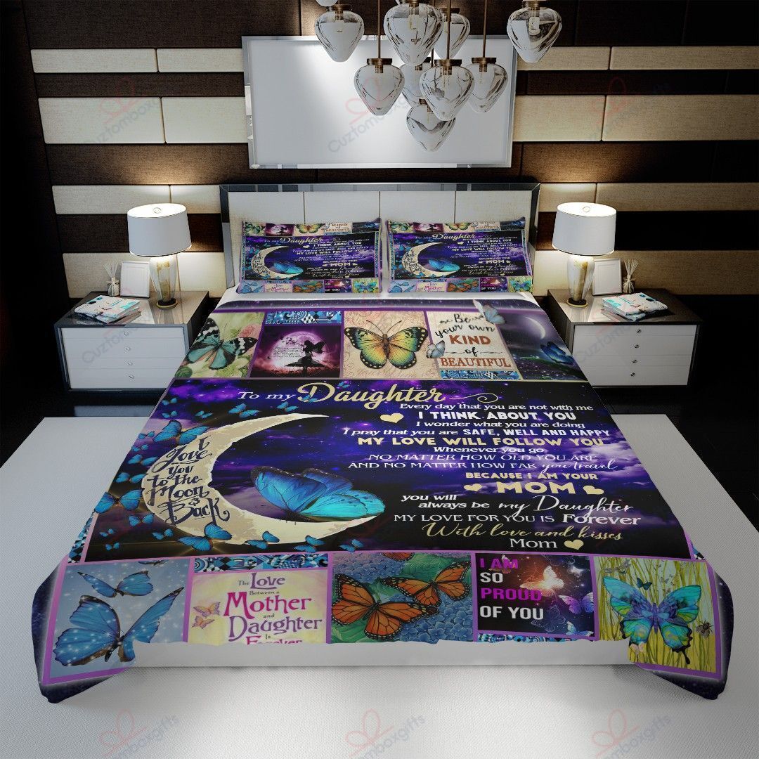 Butterfly To My Daughter Printed Bedding Set