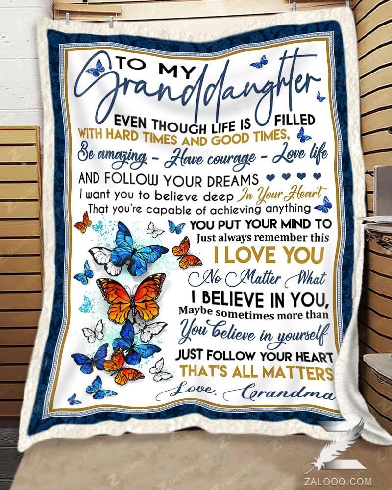 Butterfly To My Daughter Thats All Matters Sherpa Fleece Blanket