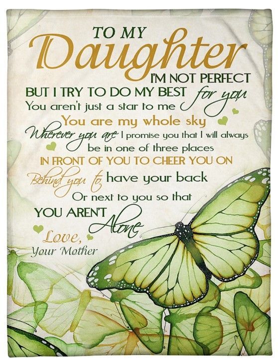 Butterfly To My Daughter You Are My Whole Sky Sherpa Fleece Blanket