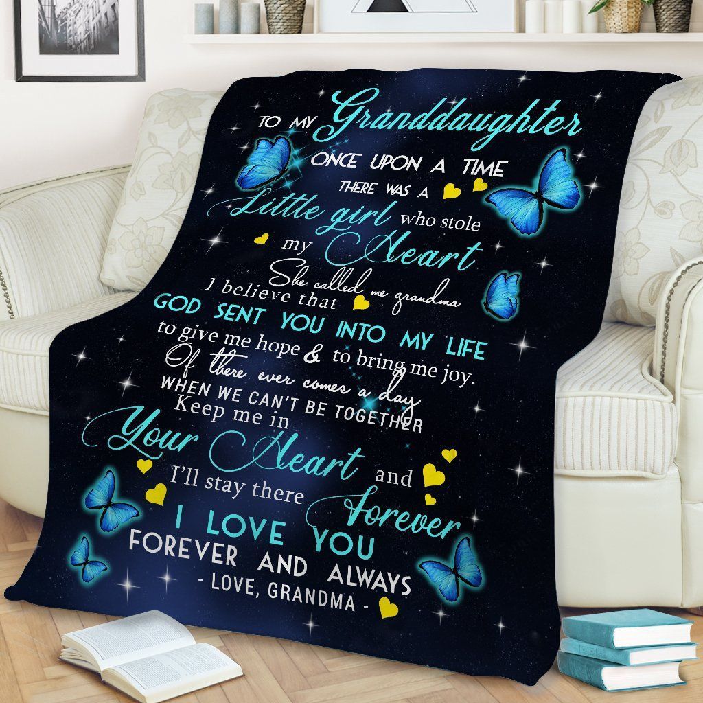 Butterfly To My Granddaughter Sherpa Fleece Blanket