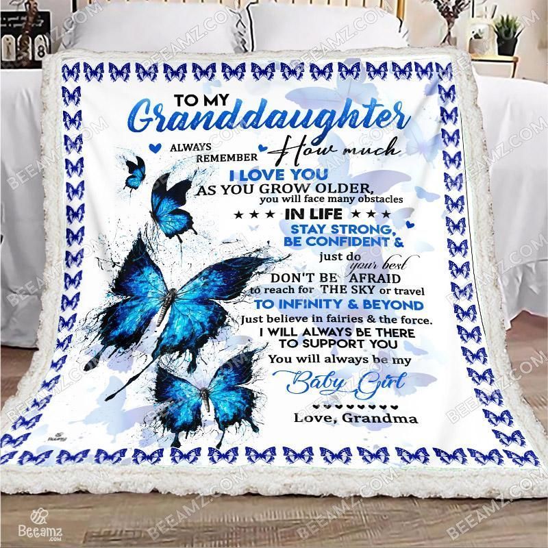 Butterfly To My Granddaughter Sherpa Fleece Blanket