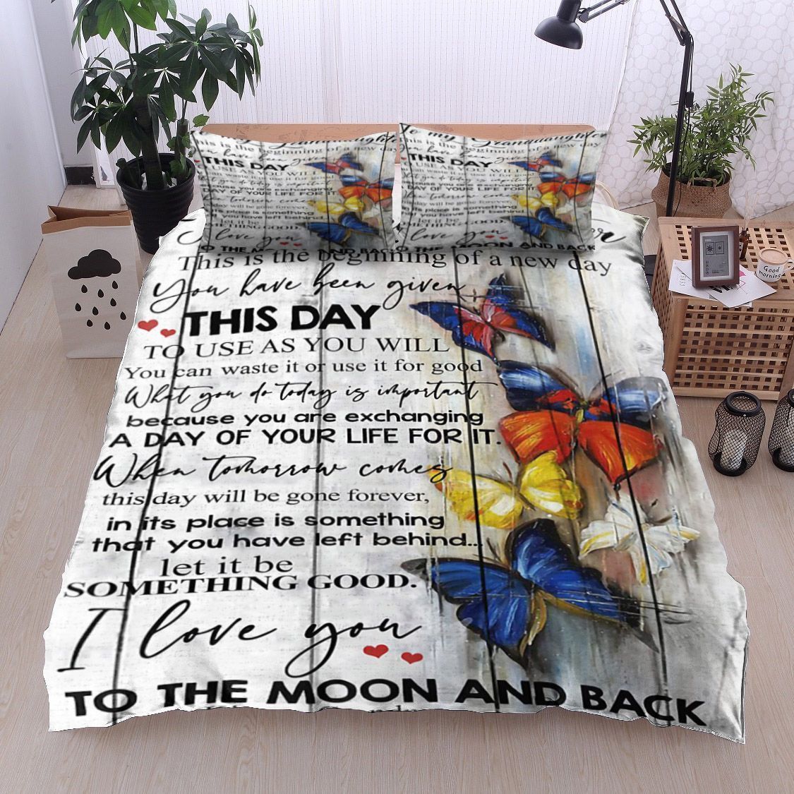 Butterfly To My Granddaughter Kisses Grandma Bedding Set