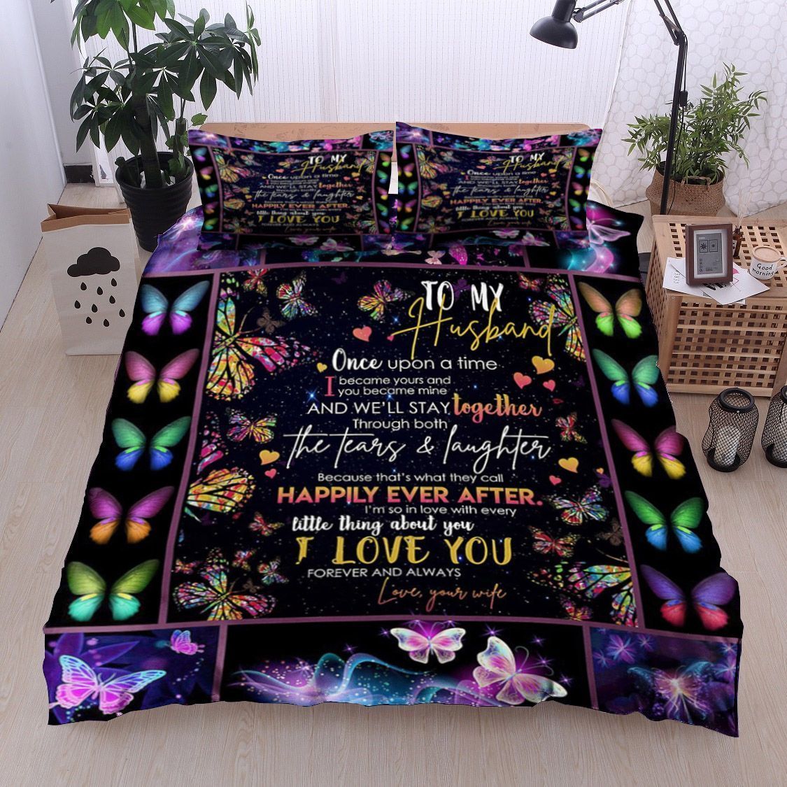 Butterfly To My Husband Bedding Set