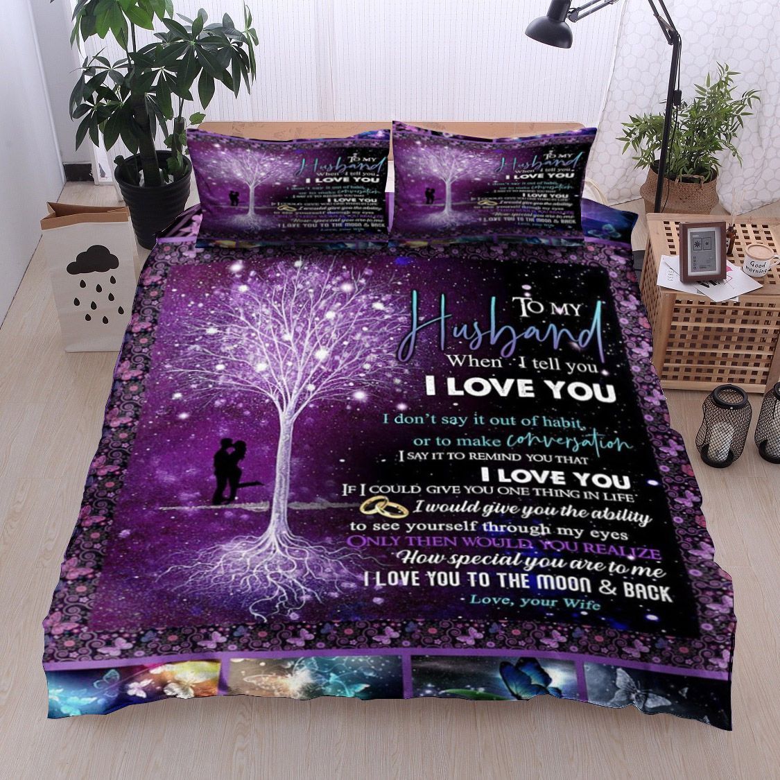 Butterfly To My Husband Bedding Set