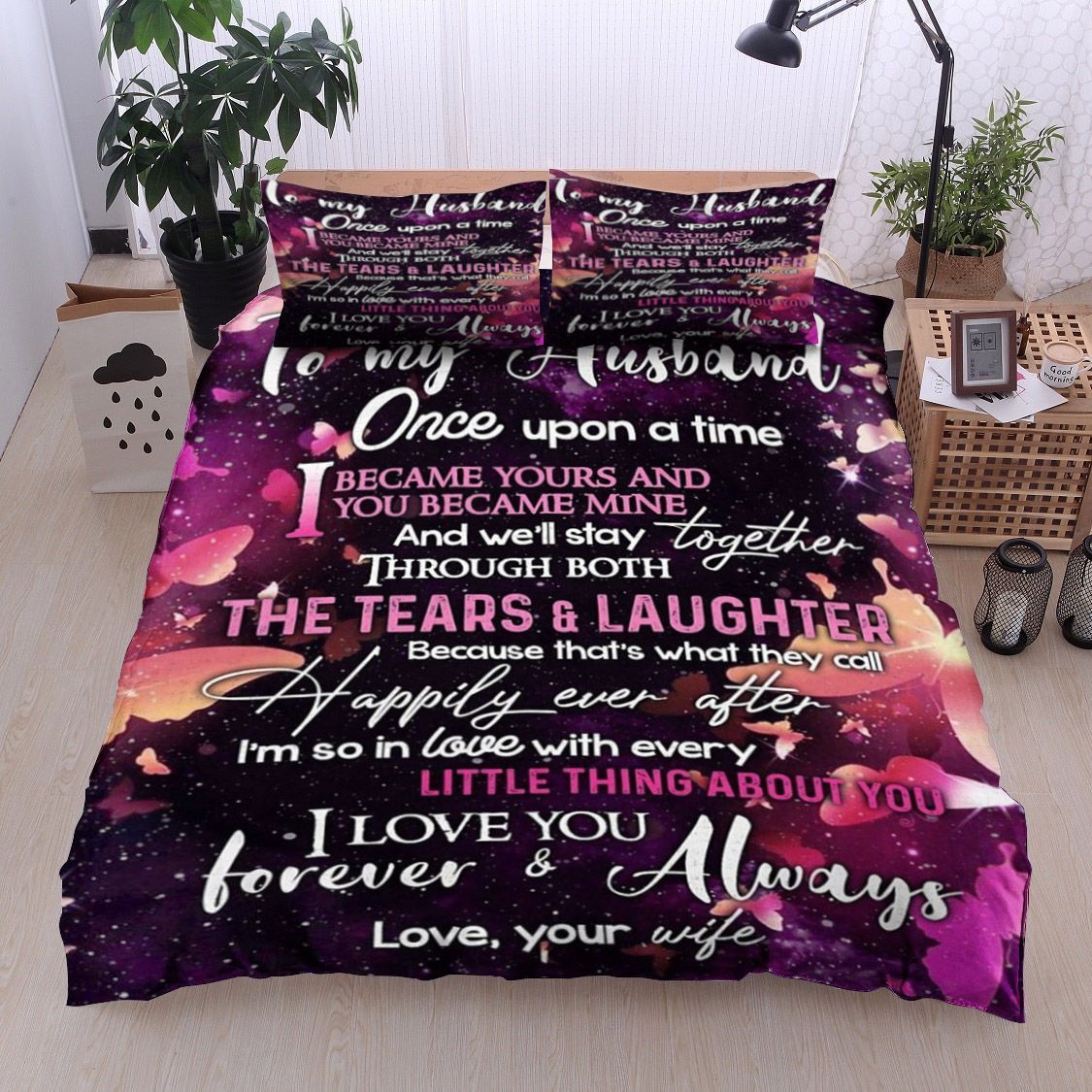 Butterfly To My Husband Bedding Set