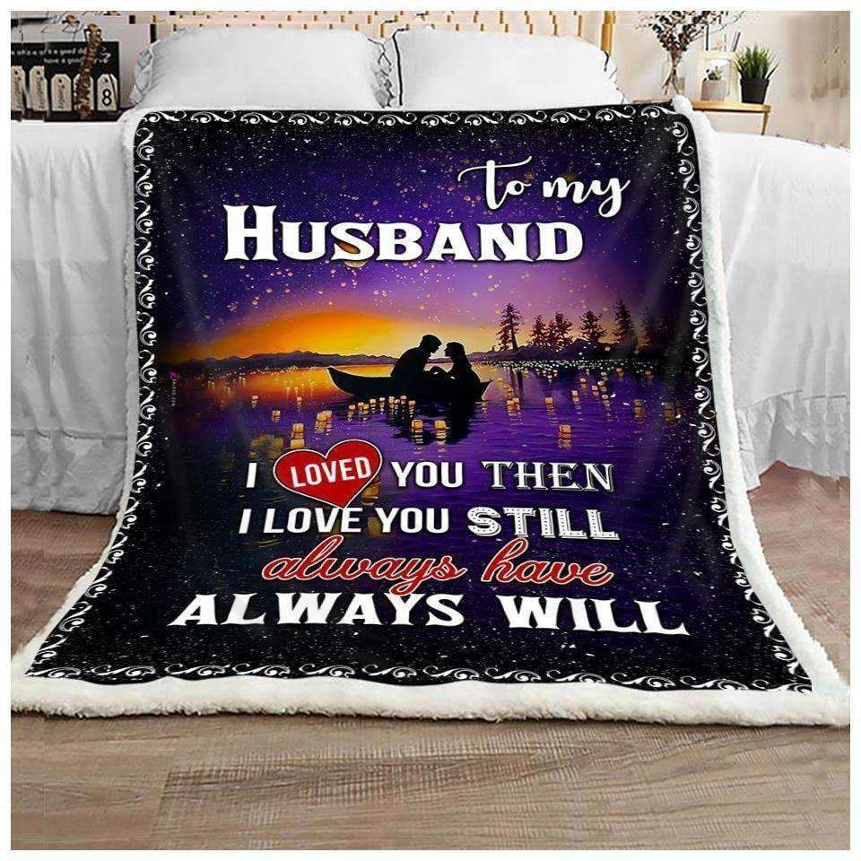 Butterfly To My Husband I Loved You Then Sherpa Fleece Blanket