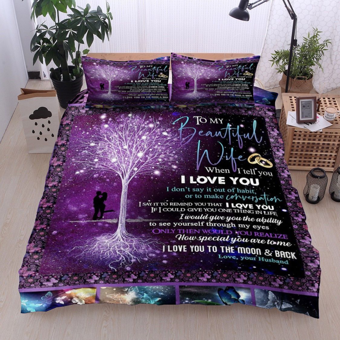 Butterfly To My Wife Bedding Set