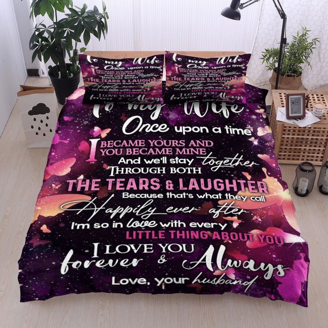 Butterfly To My Wife Bedding Set