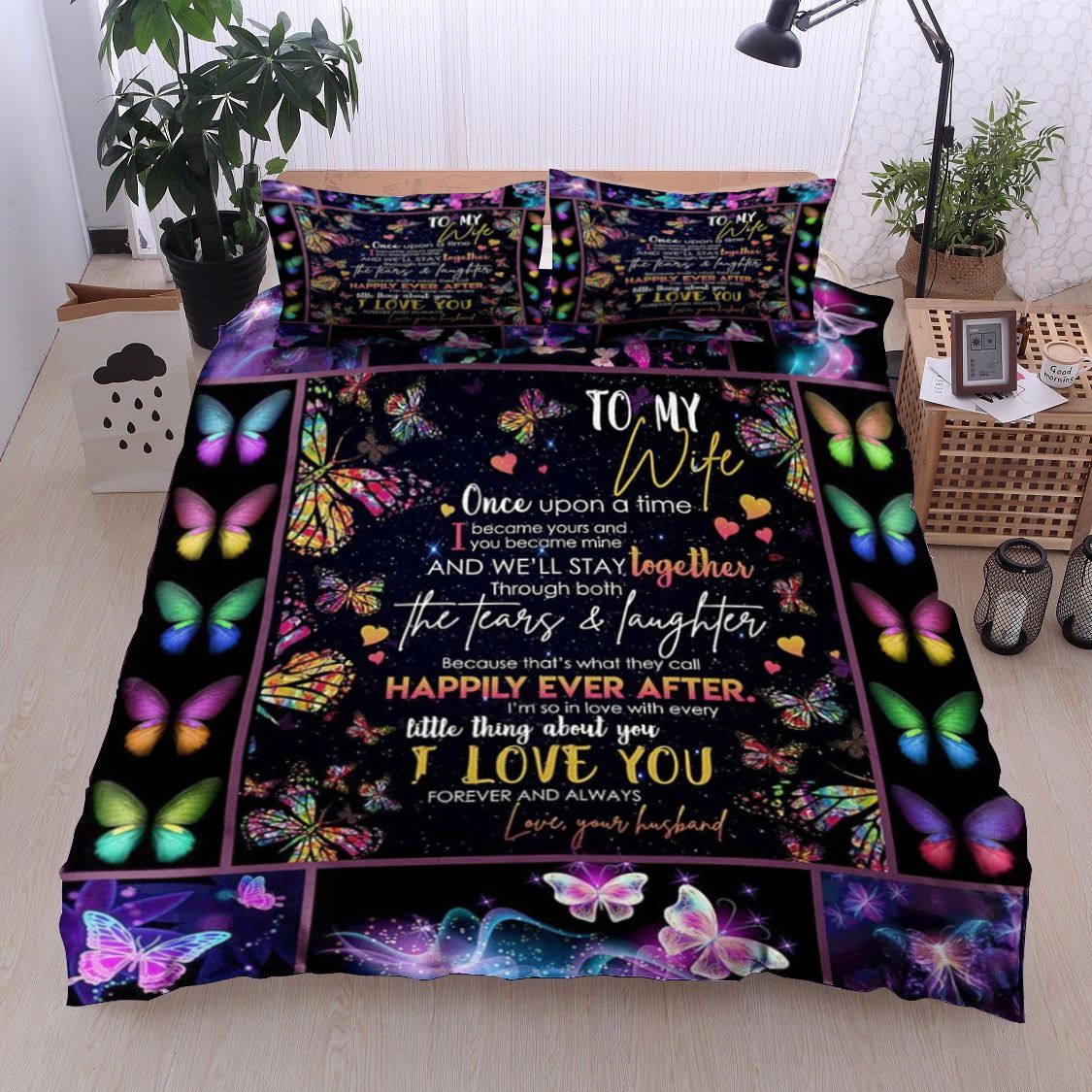 Butterfly To My Wife Bedding Set
