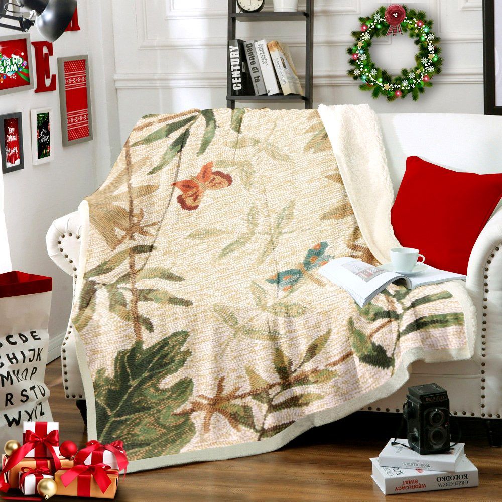 Butterfly Tropical Sherpa Fleece Blanket