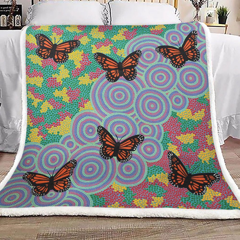 Butterfly Sherpa Fleece Blanket