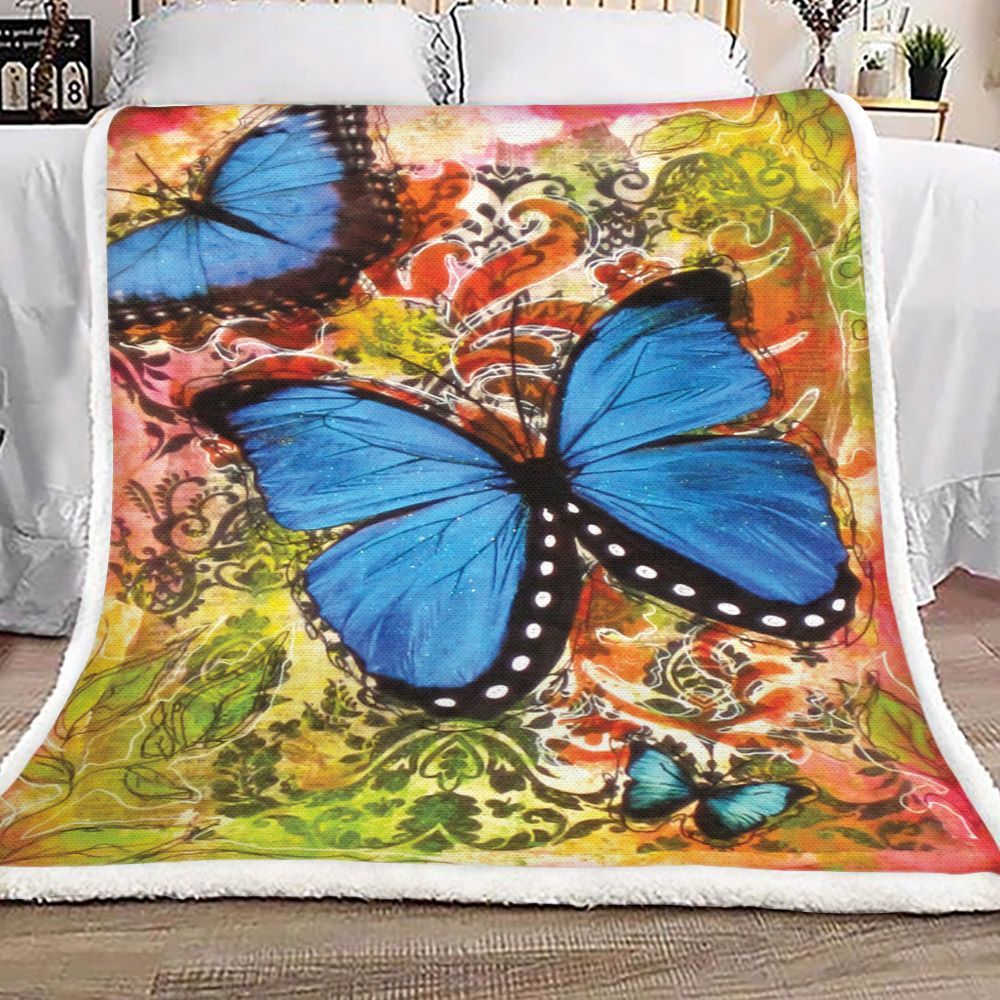 Butterfly Sherpa Fleece Blanket