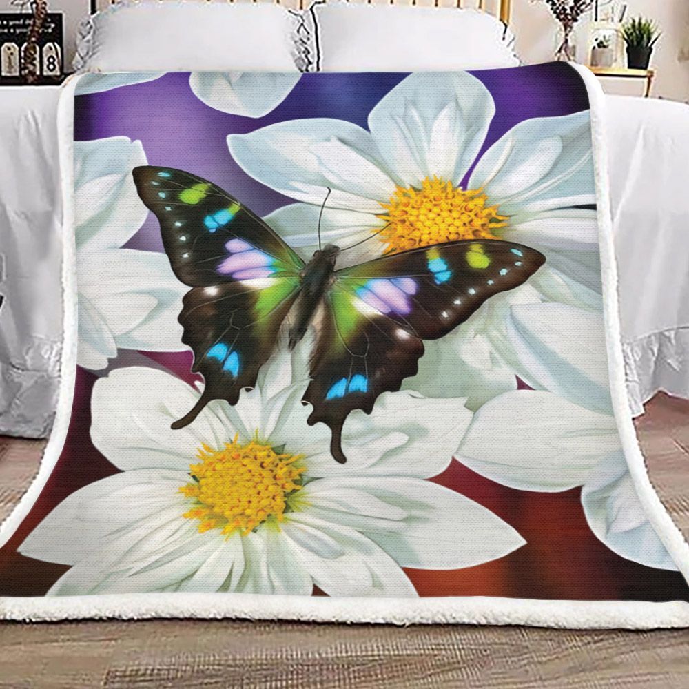 Butterfly Sherpa Fleece Blanket