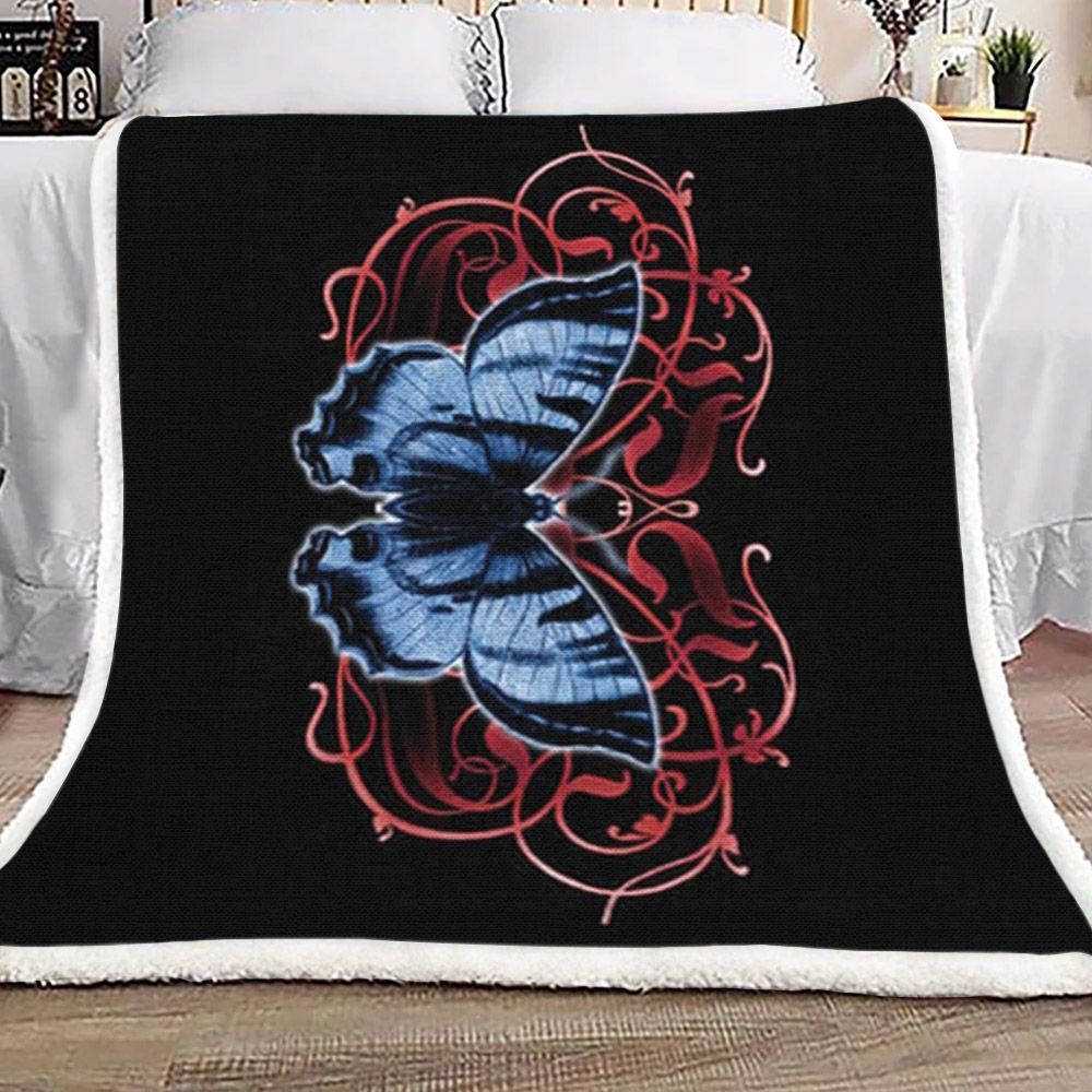 Butterfly Sherpa Fleece Blanket