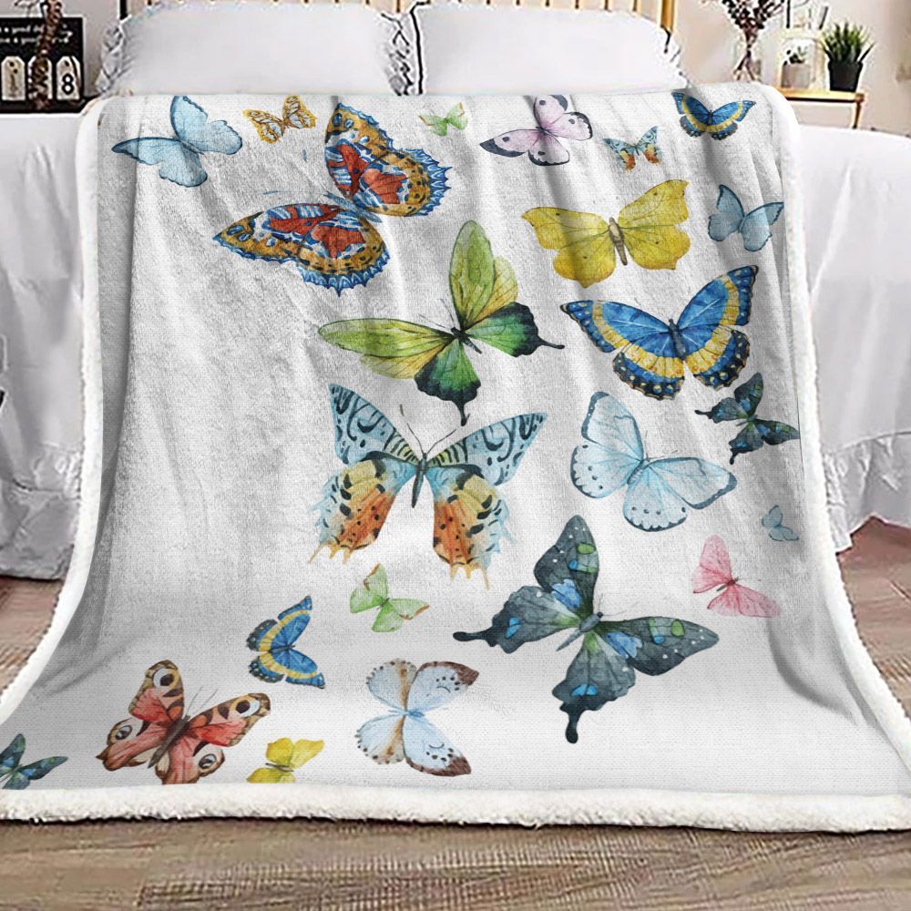 Butterfly Sherpa Fleece Blanket