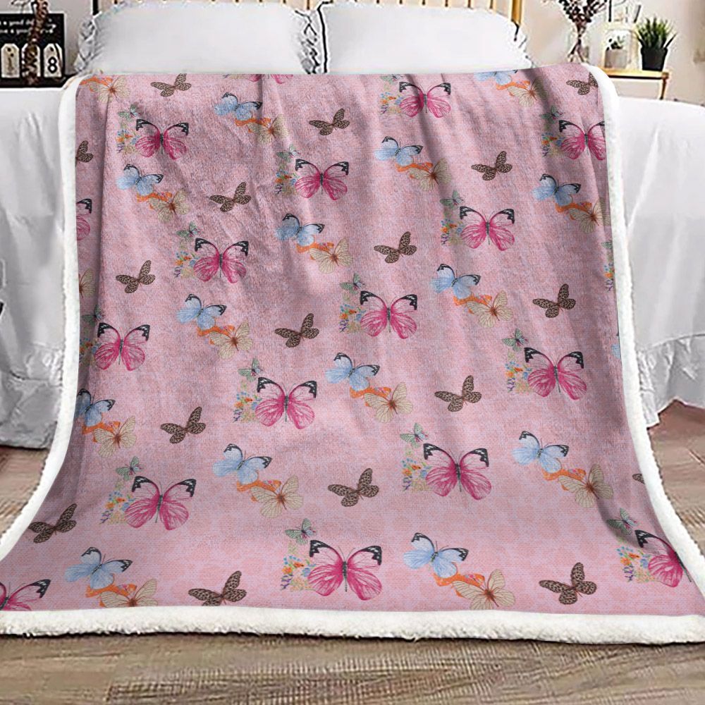 Butterfly Sherpa Fleece Blanket